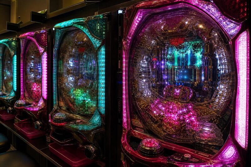 Fizyczne automaty pachinko w rzędzie